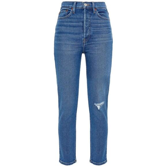 RE/DONE Cropped Faded High-Rise Slim-Leg Jeans Size 29 New with Tags - Picture 11 of 11